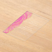 Moderne Rosa Gold Agate Hochzeit Acryleinladungen (Ablage )