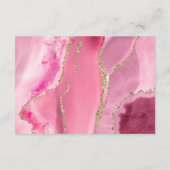 Moderne Rosa Gold Agate Hochzeitsdetails Begleitkarte (Rückseite)