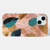 Moderne Rosa Gold Boho Blätter Collection Case-Mate iPhone Hülle (Rückseite (Horizontal))