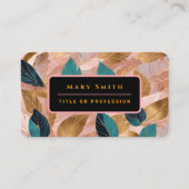 Moderne Rosa Gold Boho Blätter Collection Visitenkarte (Vorderseite)