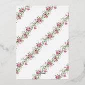 Moderne rosa Gold Cross & Arch Bestätigung Folieneinladung (Rückseite)