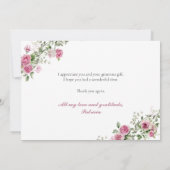 Moderne rosa Gold Cross Bestätigung Danke Karte (Rückseite)