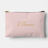 Moderne Rosa & Gold Kosmetik Zubehörtasche (Vorderseite)