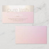 Moderne Rosa Gold Stripe Eyelash Erweiterungen Visitenkarte (Vorne/Hinten)