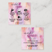 Moderne rosa goldene Aquarellfarben Essenzielle Öl Quadratische Visitenkarte (Vorne/Hinten)