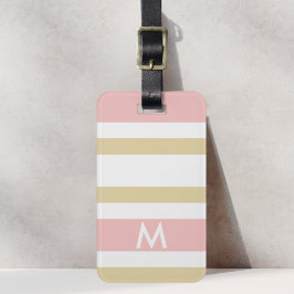 Moderne rosa goldene Streifen Personalisierter Gep Gepäckanhänger