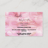 Moderne rosa goldene Wasserfarben Candle Care Visitenkarte (Rückseite)