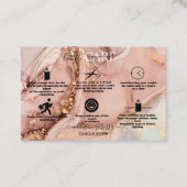 Moderne rosa goldene Wasserfarben Candle Care Visitenkarte (Vorderseite)