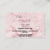 Moderne rosa goldene Watercolor Cake Care Visitenkarte (Rückseite)