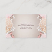 Moderne rosa & goldfarbene botanische Blume rustik Visitenkarte (Rückseite)