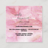 Moderne rosa goldfarbene Nagelanwendung Quadratische Visitenkarte (Rückseite)