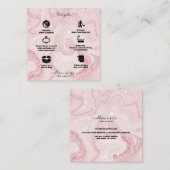 Moderne rosa goldfarbene Schmuckpflege Quadratische Visitenkarte (Vorne/Hinten)