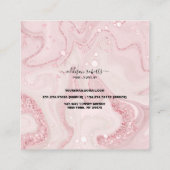 Moderne rosa goldfarbene Schmuckpflege Quadratische Visitenkarte (Rückseite)