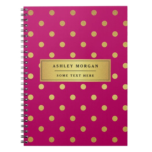 Moderne rosa GoldGlitzer-Polka-Punkte Notizblock (Vorderseite)