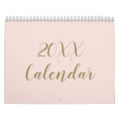 Moderne Rosa Goldschrift Monat mädchenhaft chic Kalender (Titelbild)