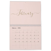 Moderne Rosa-Goldschrift - Monatsschrift Kalender (Feb 2026)