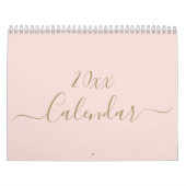 Moderne Rosa-Goldschrift - Monatsschrift Kalender (Titelbild)