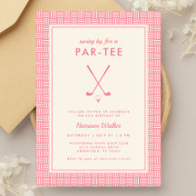 Moderne rosa Golf-Geburtstagsfeier für sie in jede