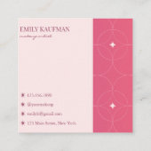 Moderne rosa Gradient Trendy Makeup Artist Quadratische Visitenkarte (Rückseite)