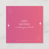 Moderne rosa Gradient Trendy Makeup Artist Quadratische Visitenkarte (Vorderseite)