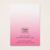 Moderne rosa Gradientendarstellungskarte mit rotem (Rückseite)