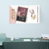 Moderne rosa Graduate Foto Graduate Party Banner (Messeveranstaltung)
