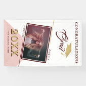 Moderne rosa Graduate Foto Graduate Party Banner (Horizontal)