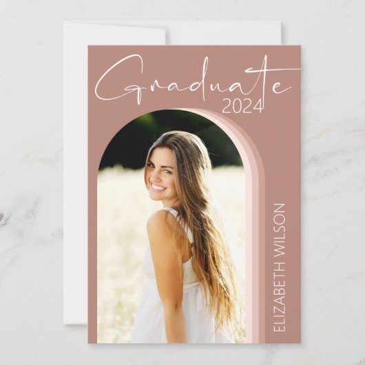 Moderne rosa Graduate Graduate Party Einladung (Vorderseite)