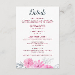 Moderne rosa graue Aquarellfarben Blume Frühjahrsh Begleitkarte