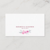 Moderne rosa graue Aquarellfarben Blume Frühjahrsh Begleitkarte (Rückseite)