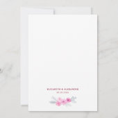Moderne rosa graue Aquarellfarben Blume Frühjahrsh Save The Date (Rückseite)