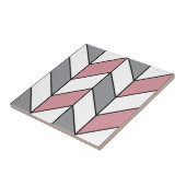 Moderne rosa graue Fischgrätmuster Fliese (Seite)