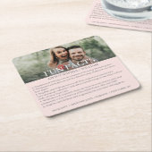 Moderne, rosa graue Foto Fun Fakten Hochzeiten Rechteckiger Pappuntersetzer (angewinkelt)