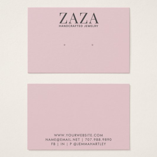 Moderne, rosa, graue Ohrring-Grafikkarten (Vorne & Hinten)