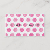 Moderne rosa große trendige Polka-Dots-Bäckerei Visitenkarte (Vorderseite)