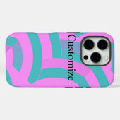 Moderne rosa/grüne Chevronen Case-Mate iPhone Hülle (Rückseite (Horizontal))