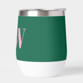 Moderne rosa grüne Monogramm-Initialen personalisi (Links)