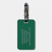 Moderne rosa grüne Monogramm-Initialen personalisi Gepäckanhänger (Rückseite vertikal)