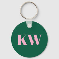 Moderne rosa grüne Monogramm-Initialen personalisi
