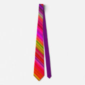 Moderne rosa grüne Orang Abstrakt Stripes Neck Tie Krawatte (Vorderseite)