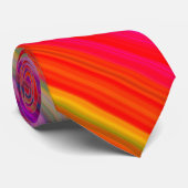 Moderne rosa grüne Orang Abstrakt Stripes Neck Tie Krawatte (Gerollt)