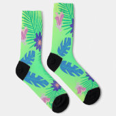 Moderne rosa grüne und violette Tropen Socken (Rechts)