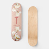 Moderne rosa gürtellose Monogramm personalisierte Skateboard (Vorderseite)