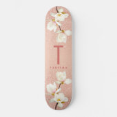 Moderne rosa gürtellose Monogramm personalisierte Skateboard (Vorderseite)