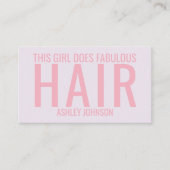 Moderne rosa Haarstystik Visitenkarte (Vorderseite)