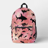 Moderne rosa Hai Gefälle Raum Galaxie Mädchen Bedruckter Rucksack (Vorderseite)