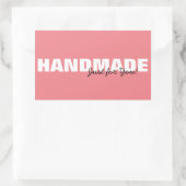 Moderne rosa Handmade für Ihr Business oder Gesche Rechteckiger Aufkleber (Tasche)