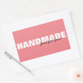 Moderne rosa Handmade für Ihr Business oder Gesche Rechteckiger Aufkleber (Umschlag)