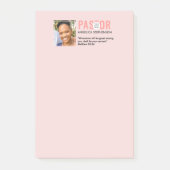 Moderne Rosa Hauch Foto Kirche Pastor Post-it Klebezettel (Vorderseite)