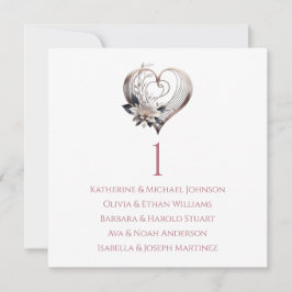 Moderne rosa Herz-Hochzeit-Seekarte - Einladung